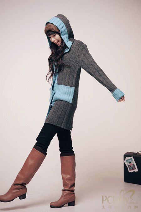 学韩国MM冬季选款长毛衣 修身又时髦